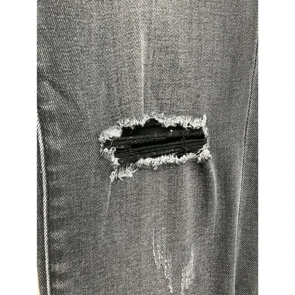 Habitual Womens High Rise Skinny Jeans Faded Black Distressed Knee Size 24 - Picture 9 of 11